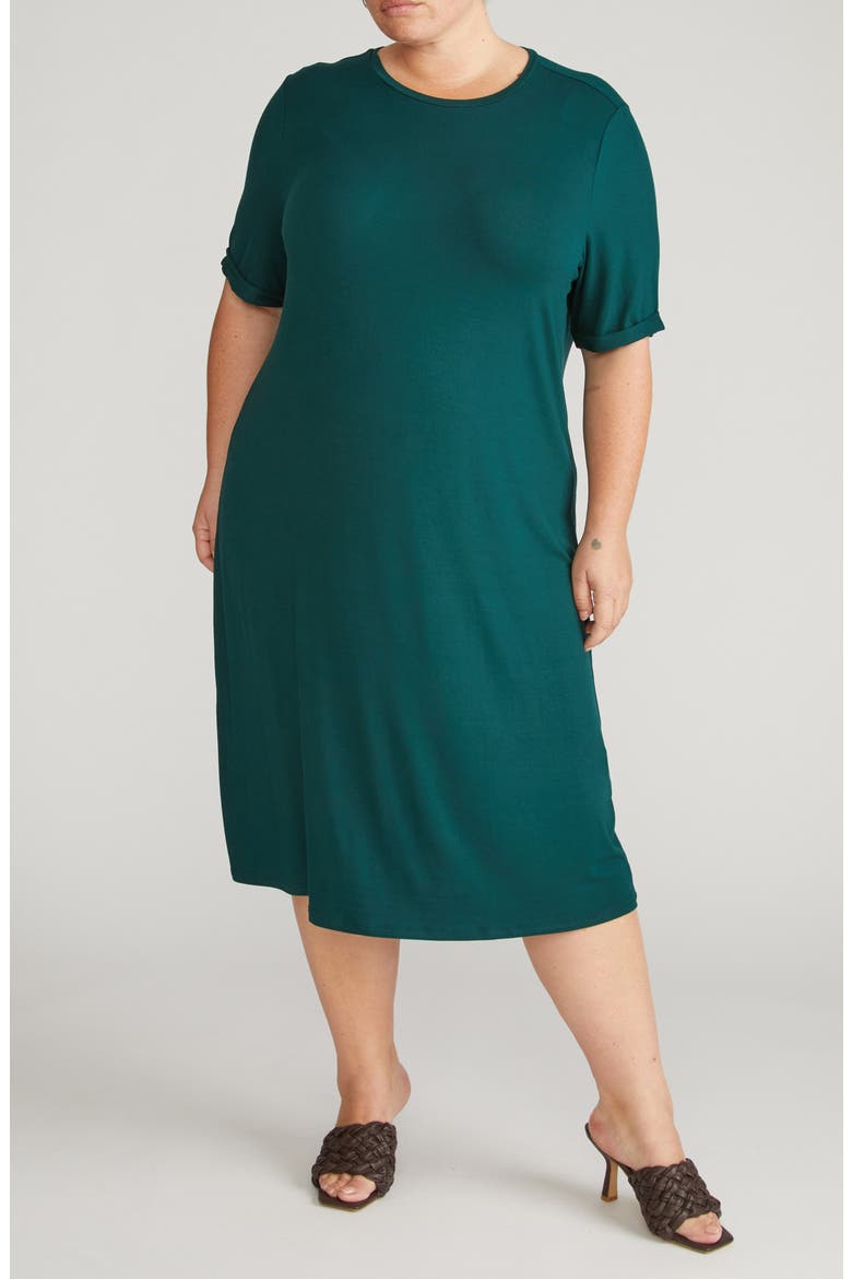 Lily Liquid Jersey Dress, Main, color, FOREST GREEN