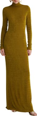 Reiss Zaza Long Sleeve Turtleneck Maxi Dress