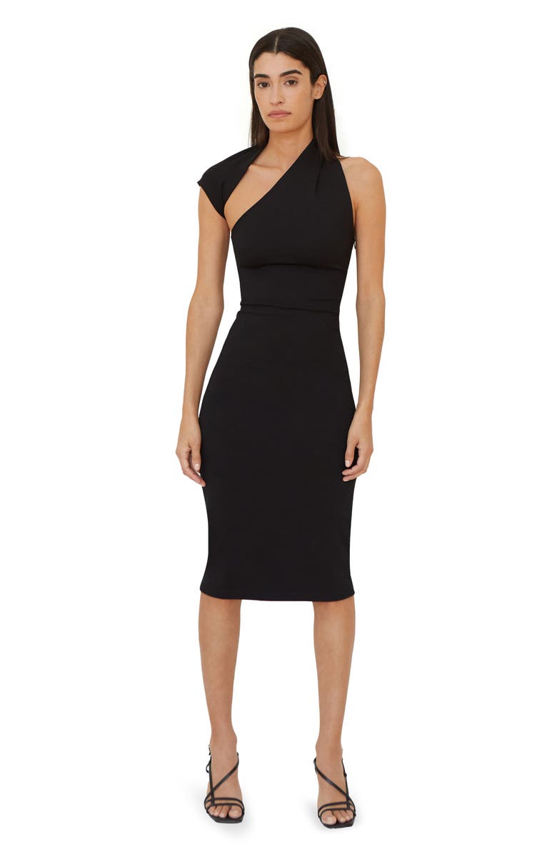 Marcella Manhattan Ponte Knit Midi Dress, Alternate, color, Black