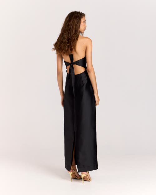 Romy Twill Column Dress In Black