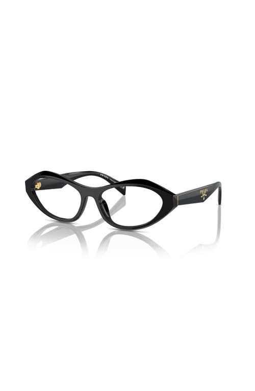 Prada 55mm Irregular Optical Glasses In Black