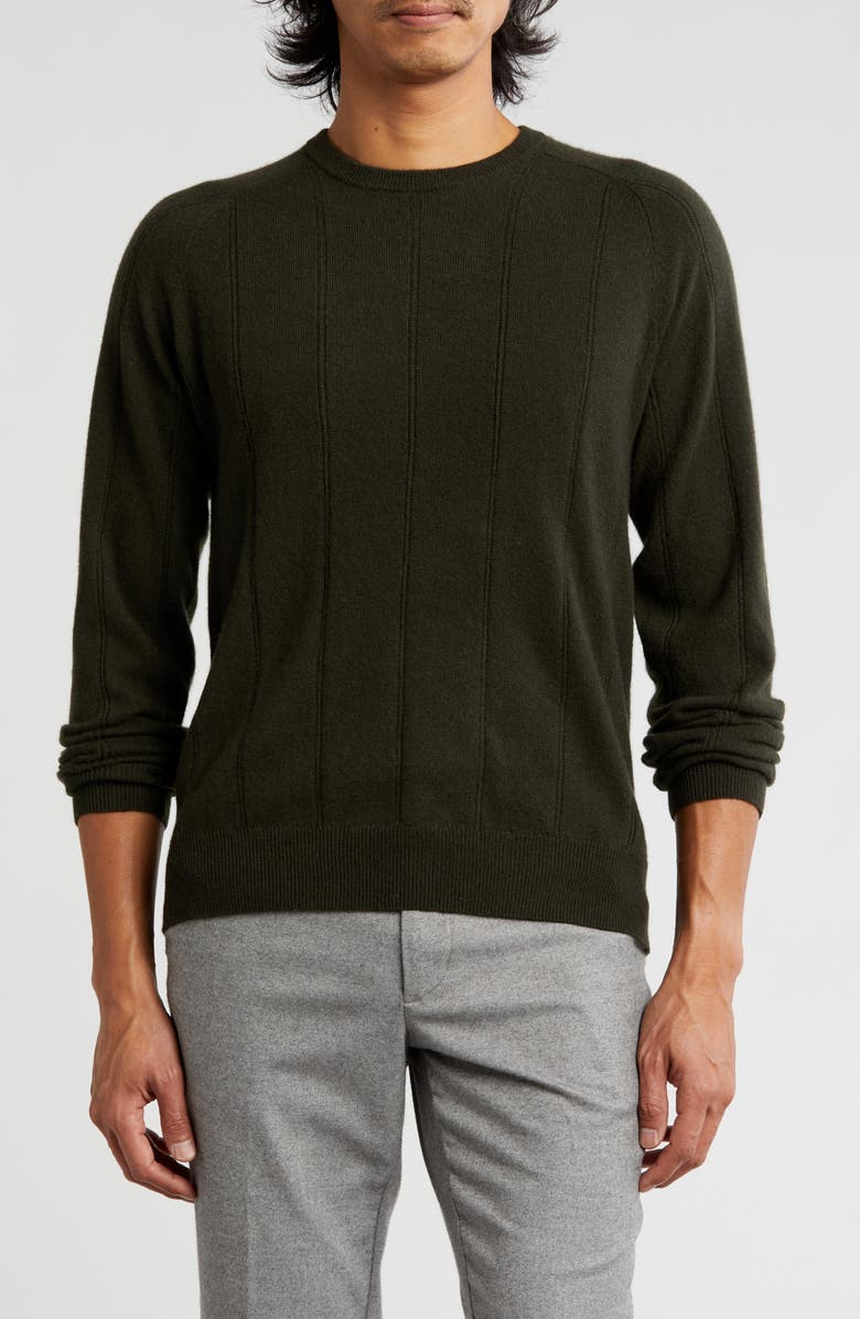 Amicale Wide Rib Cashmere Sweater, Main, color, Olive