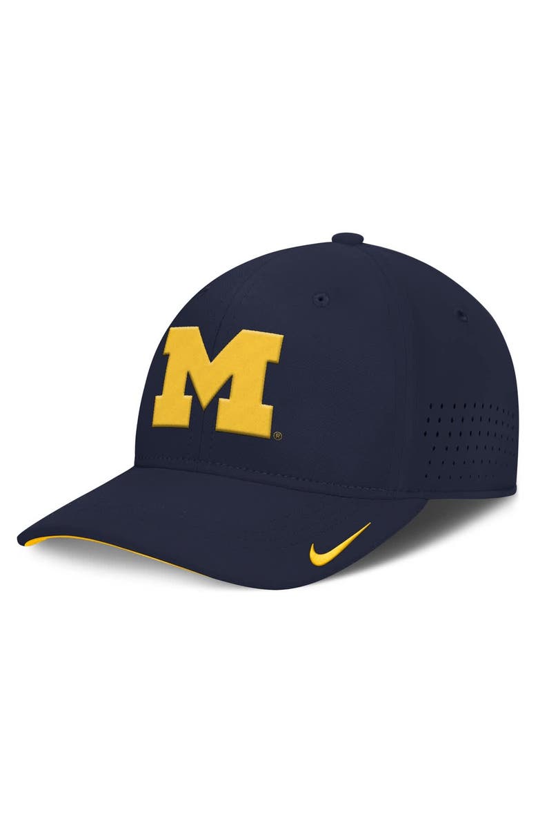 Nike Men's Nike Navy Michigan Wolverines 2025 On-Field Gameday Performance Flex Hat, Main, color, 