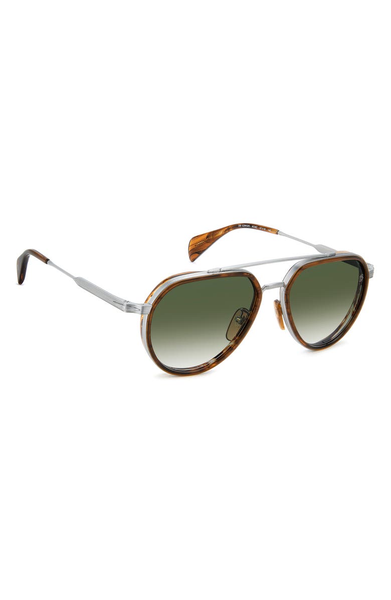 David Beckham Eyewear 57mm Pilot Sunglasses, Alternate, color, Palladium Brown/ Green Sf Ar