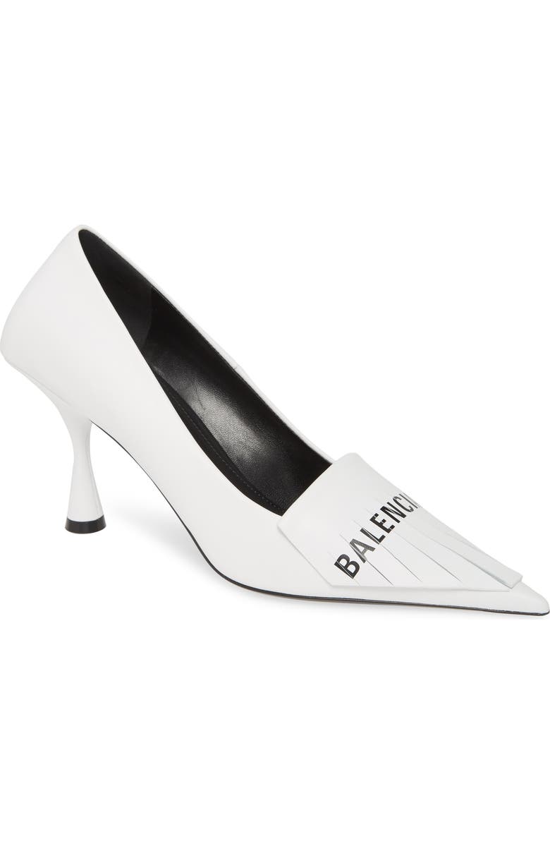 Balenciaga Logo Fringe Pointed Toe Pump, Main, color,