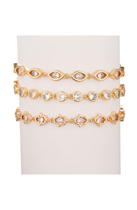 Emma 3-Piece CZ Bracelet Set