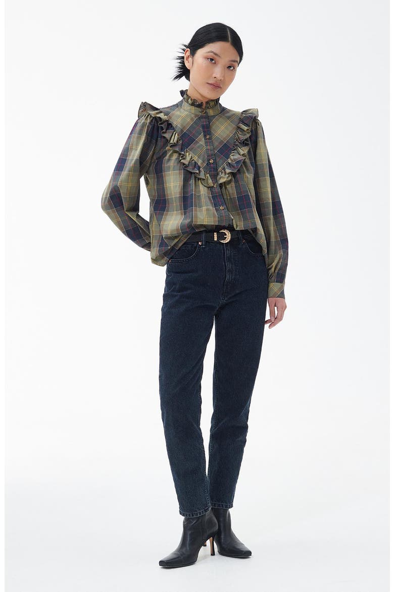 Holwick Plaid Ruffle Cotton Blouse, Alternate, color, CLASSIC TARTAN