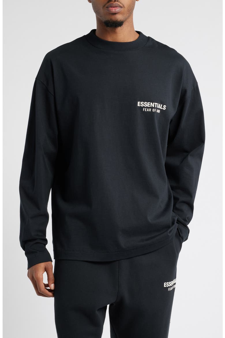 Classic Fit Long Sleeve Logo T-Shirt, Main, color, JET BLACK