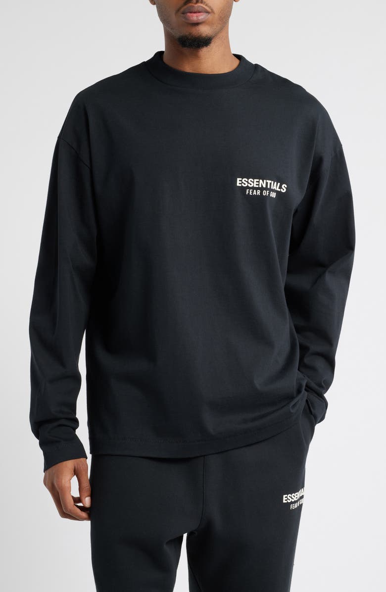Fear of God Essentials Classic Fit Long Sleeve Logo T-Shirt, Main, color, 