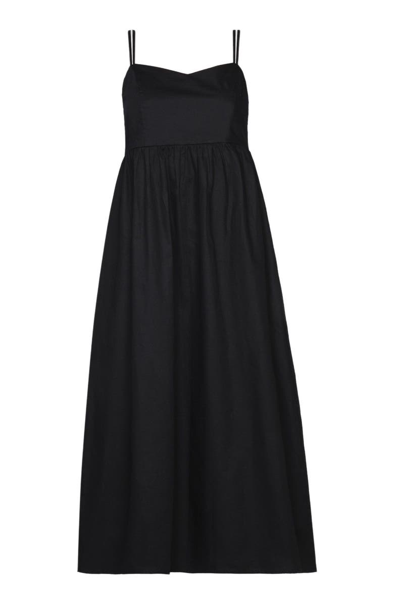 Reistor Strappy Gathered Midi Dress, Alternate, color, Black