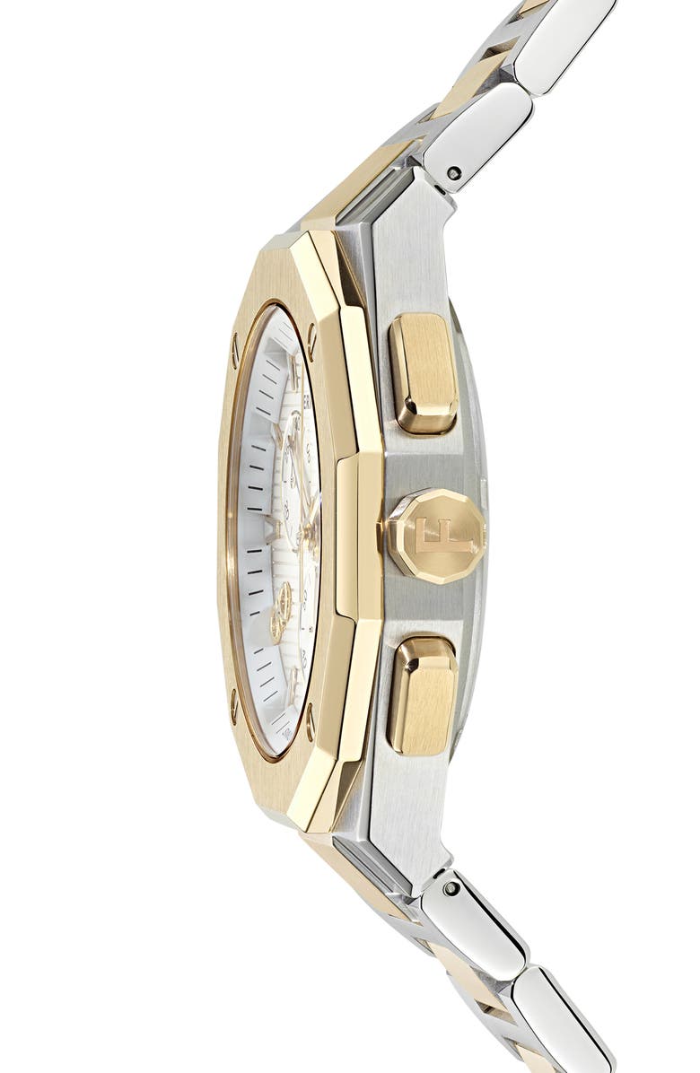 FERRAGAMO Edge Chronograph Two-Tone Bracelet Watch, 42mm, Alternate, color, Ip Two Tone