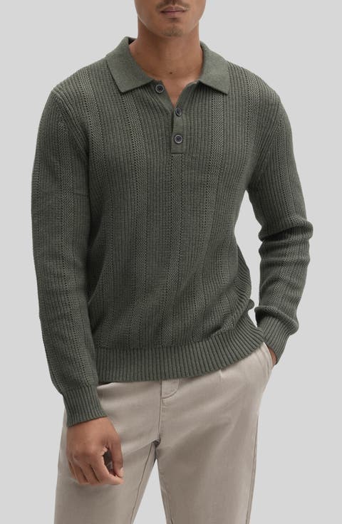 Mercato Long Sleeve Polo Sweater