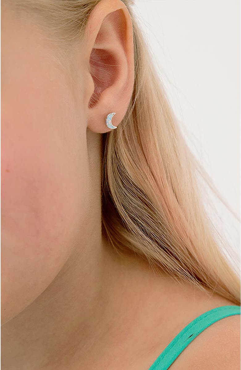 In Season Jewelry Elegant Opal Crescent Moon Earrings, Alternate, color, Opal