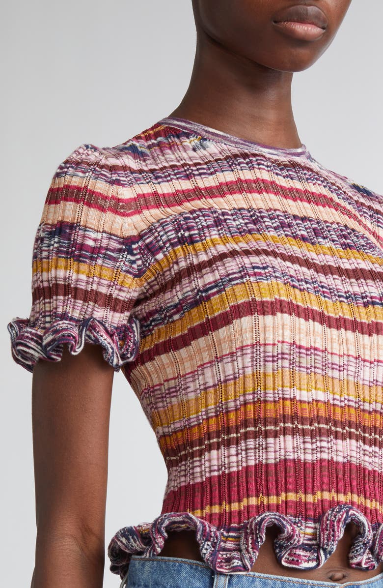 Ulla Johnson Miya Ruffle Space Dye Top, Alternate, color, Prism