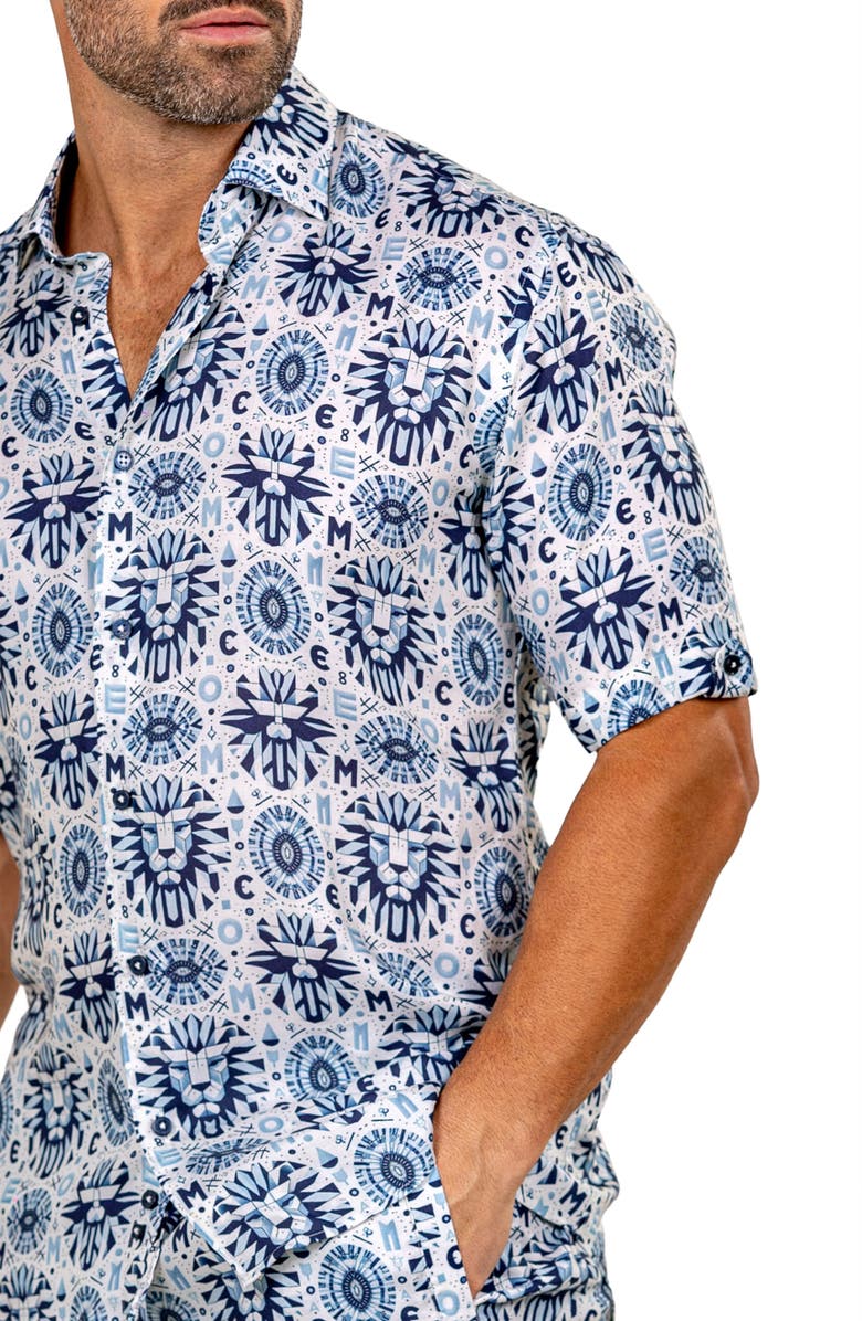 Maceoo Galileo Marthy Short Sleeve Button-Up Shirt, Alternate, color, 