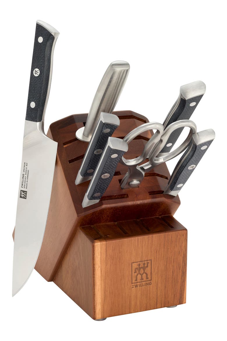Spectrum 8-Piece Knife Block Set, Alternate, color, ACACIA