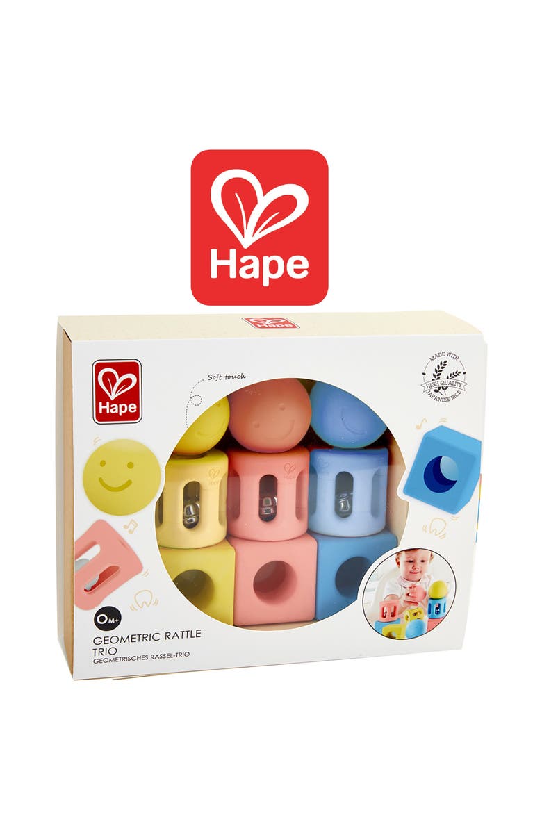 Hape Geometric Rattle Trio 9 Piece Set, Alternate, color, Multicolored