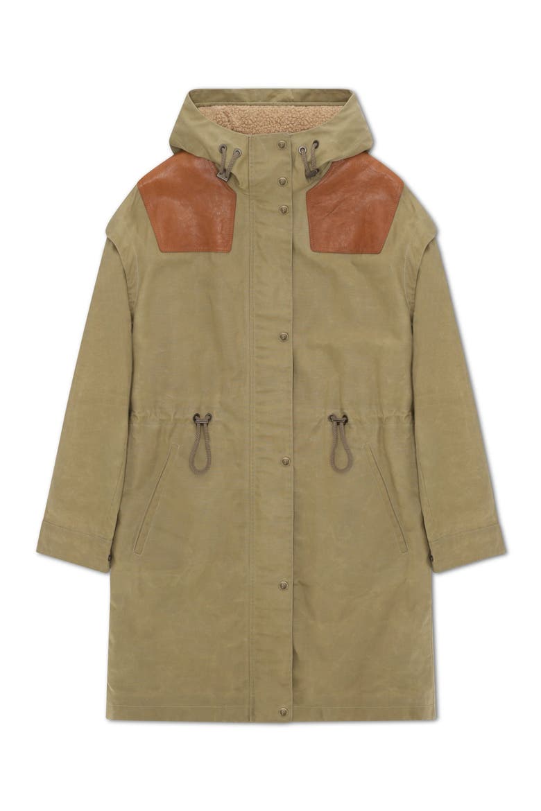 Olive Waxed Cotton Parka, Main, color, Olive Green