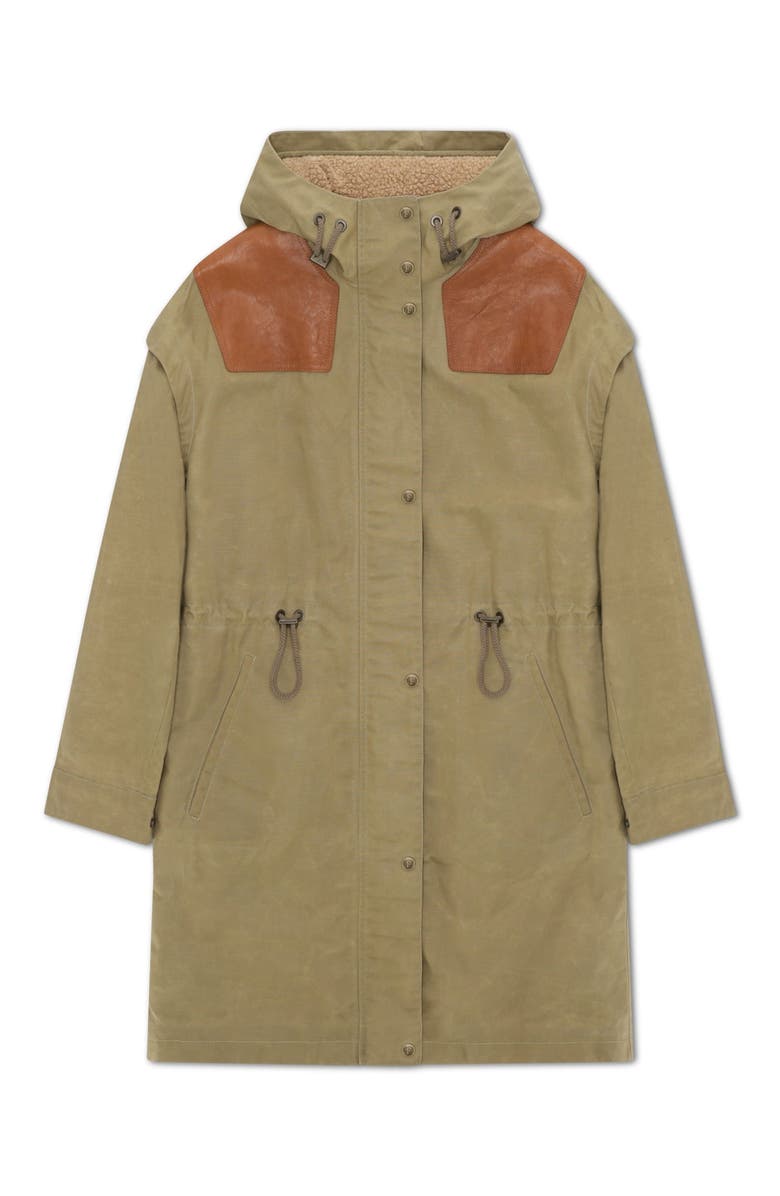 Fortela Olive Waxed Cotton Parka, Main, color, Olive Green