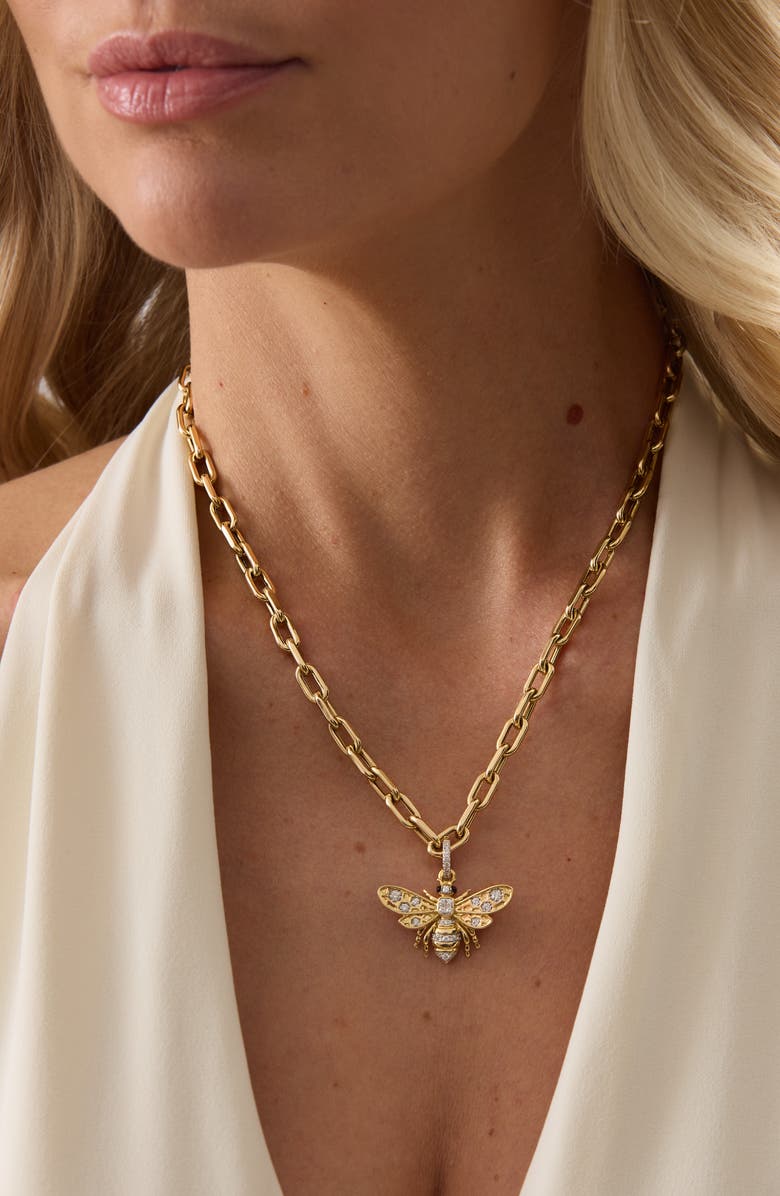Sara Weinstock Queen Bee Diamond Pendant, Alternate, color, Yellow Gold