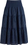 Cartolina Kylie Smocked Jacquard Midi Skirt