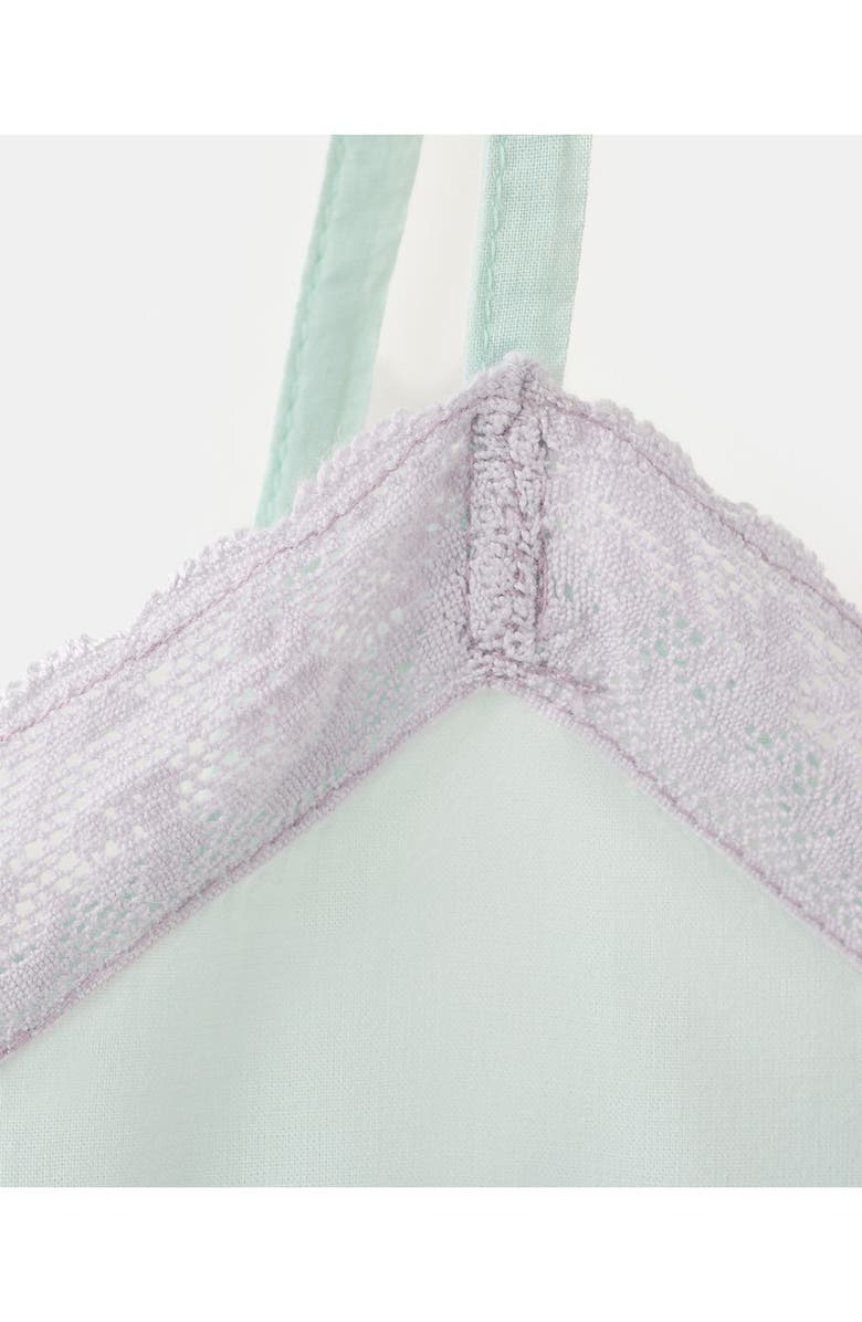 MANGO Lace Trim Cotton Nightgown, Alternate, color, Blue