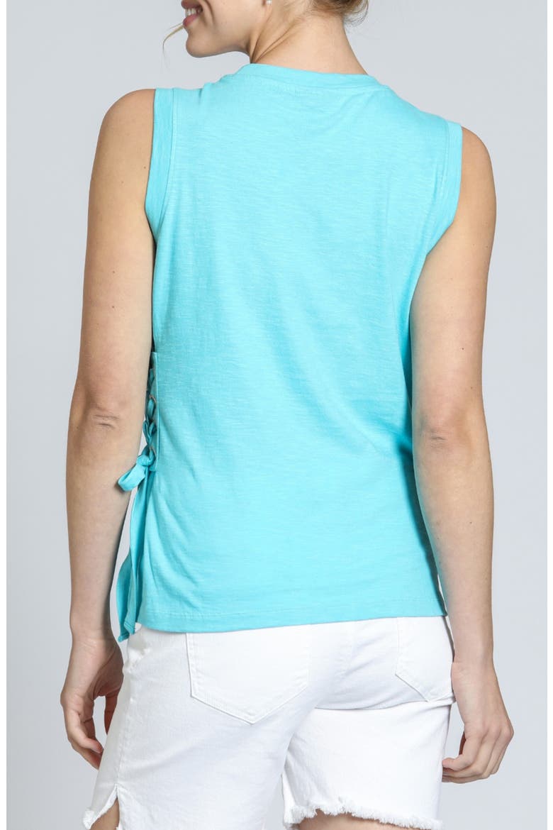 Side Laced Cotton Tank, Alternate, color, CAPRI