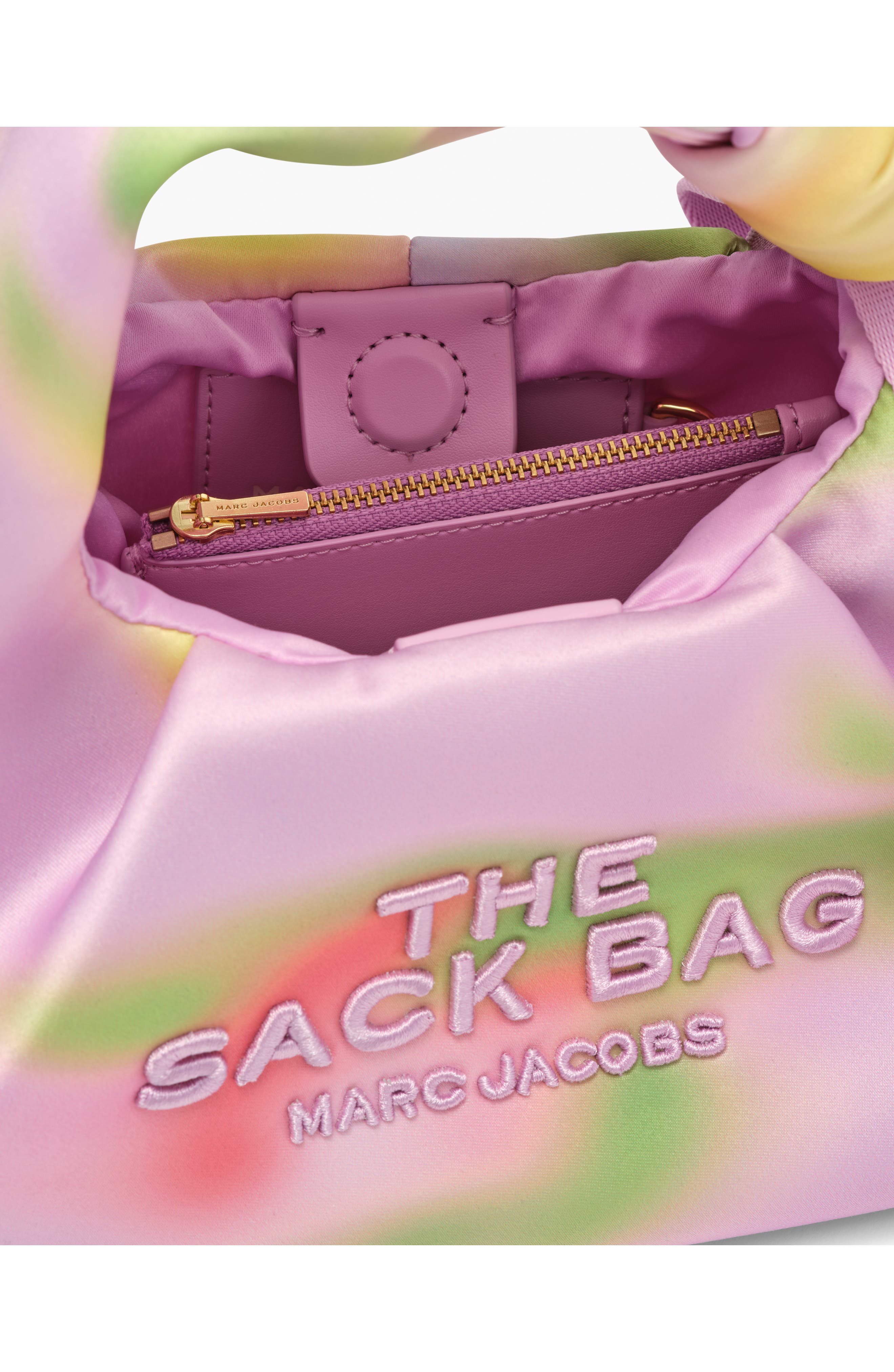 Marc Jacobs The Mini Raffia Sack Bag, Alternate, color, Ribbon Pink Multi
