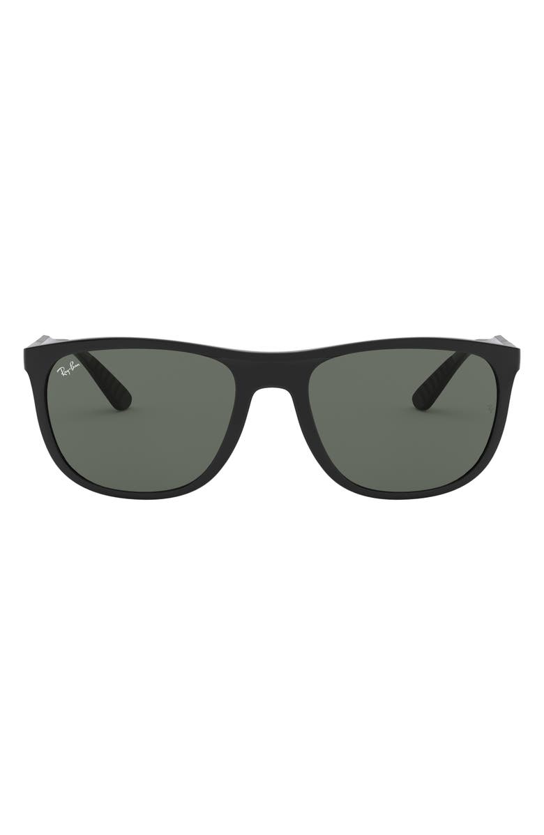 Ray-Ban 58mm Square Sunglasses, Main, color, Black