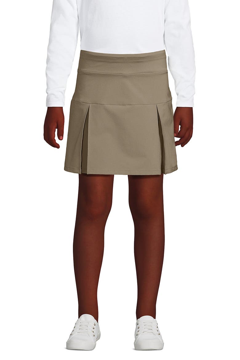 School Uniform Girls Performance Pleated Skort Above The Knee, Main, color, Khaki