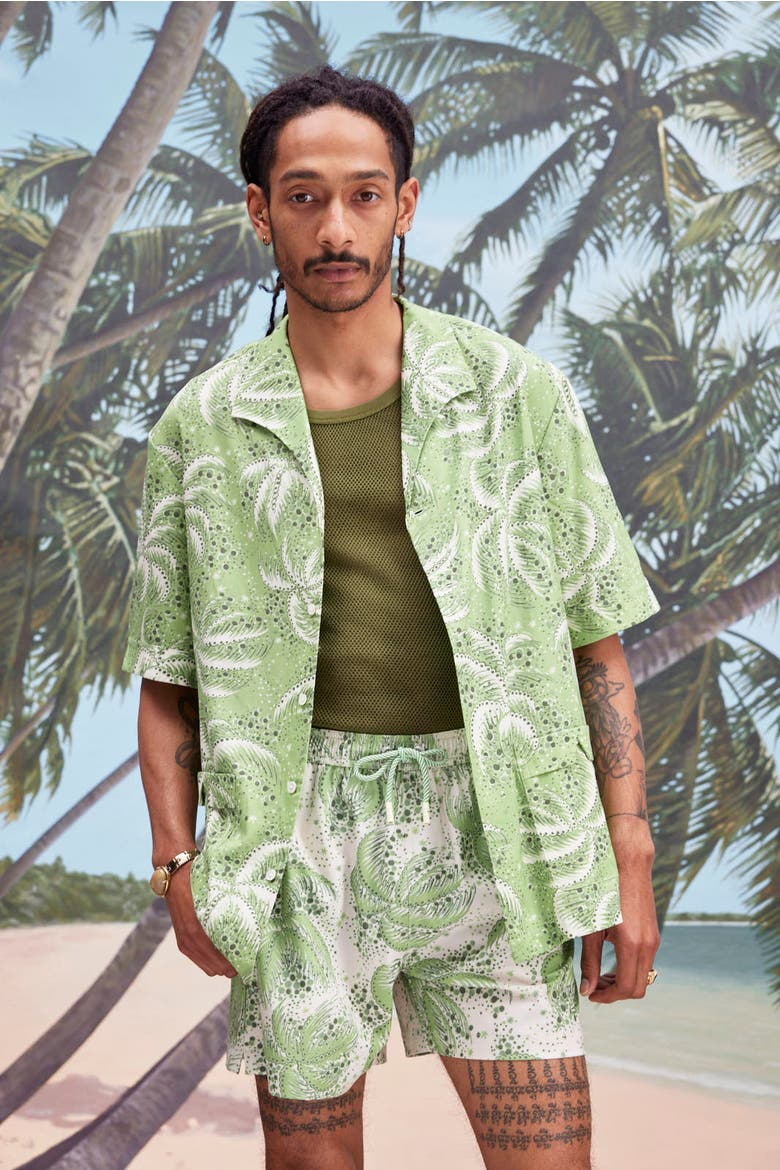 Palm Fronds, Alternate, color, Green