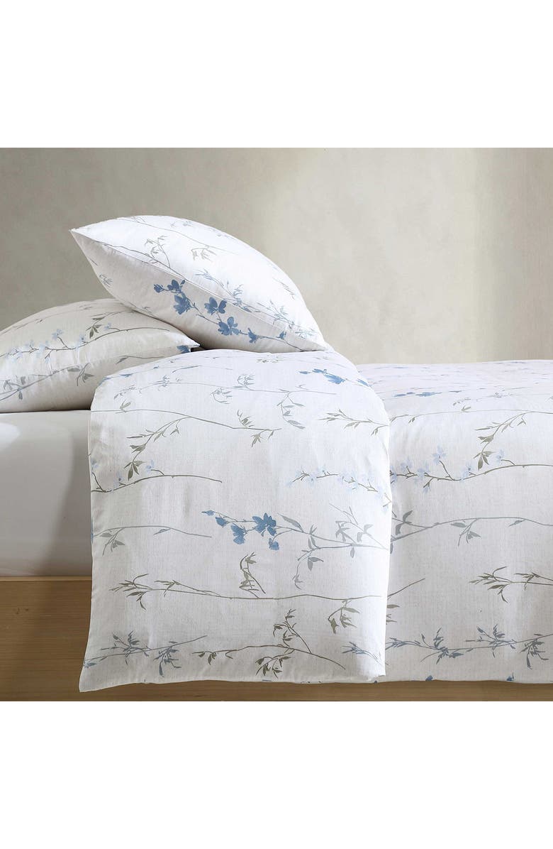 Calvin Klein Wildflower 300 Thread Count Cotton Comforter & Shams Set, Alternate, color, Parchment/ Blue