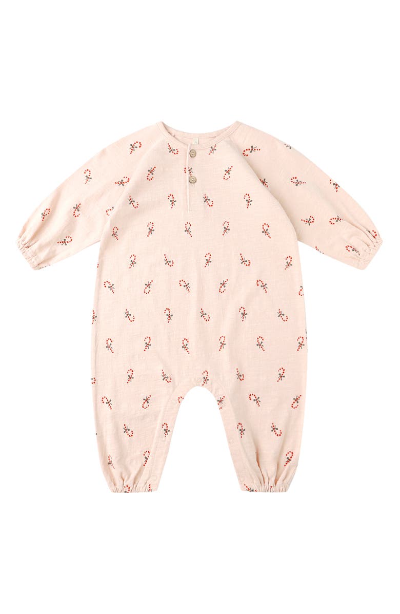 QUINCY MAE Candy Cane Romper, Main, color, Petal