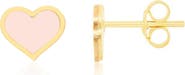 The Lovery Fine Jewelry Large Pink Pearl Heart Stud Earrings
