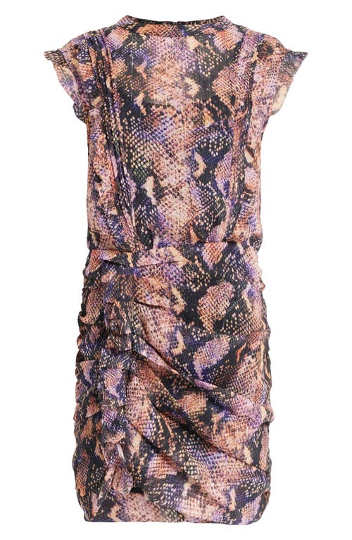 Allsaints Hali Tahoe Print Metallic Stripe Minidress In Brown