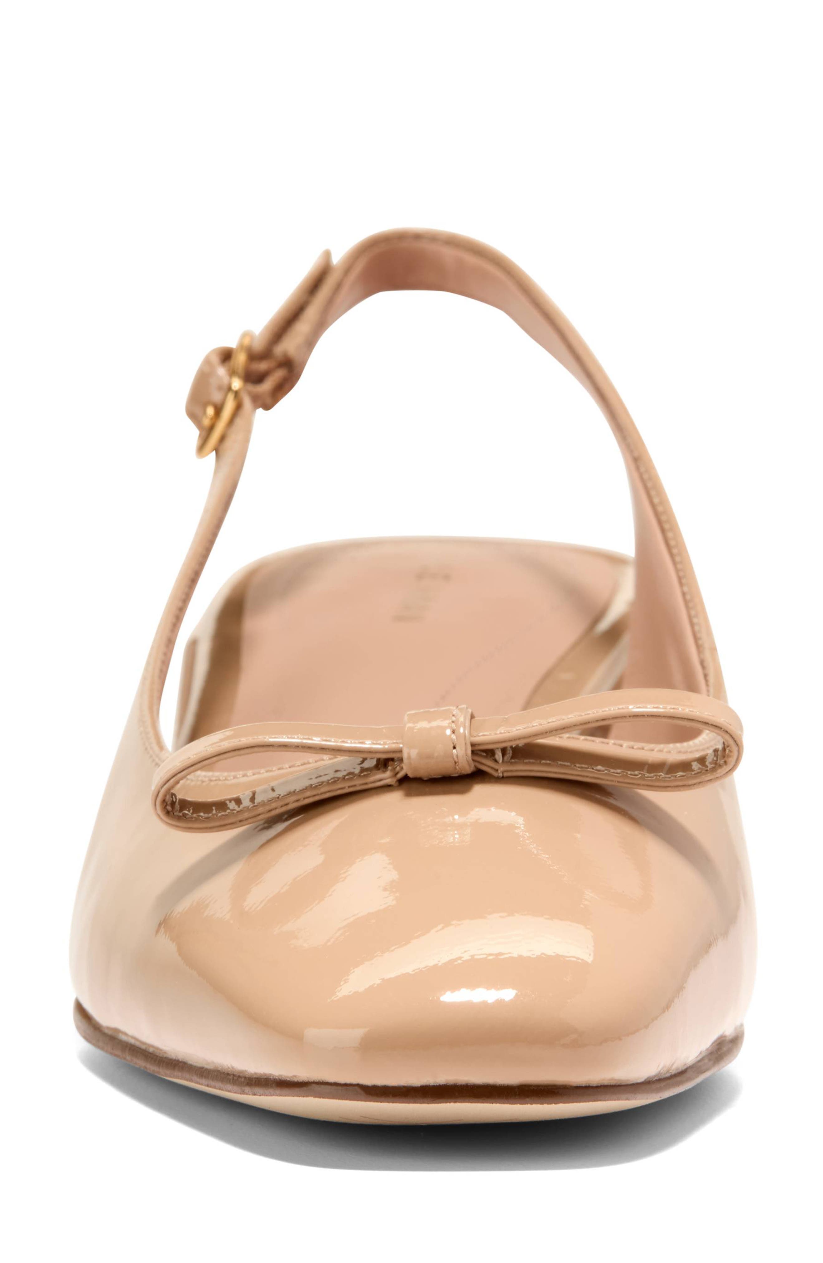 Patsy Bow Slingback Pump, Alternate, color, TUSCAN SAND PATENT LEATHER