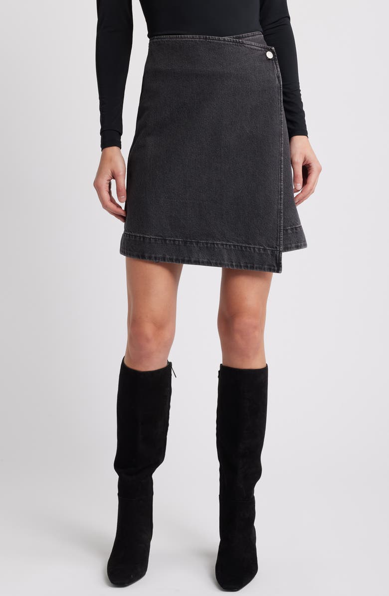 COS Denim Wrap Miniskirt, Main, color, 