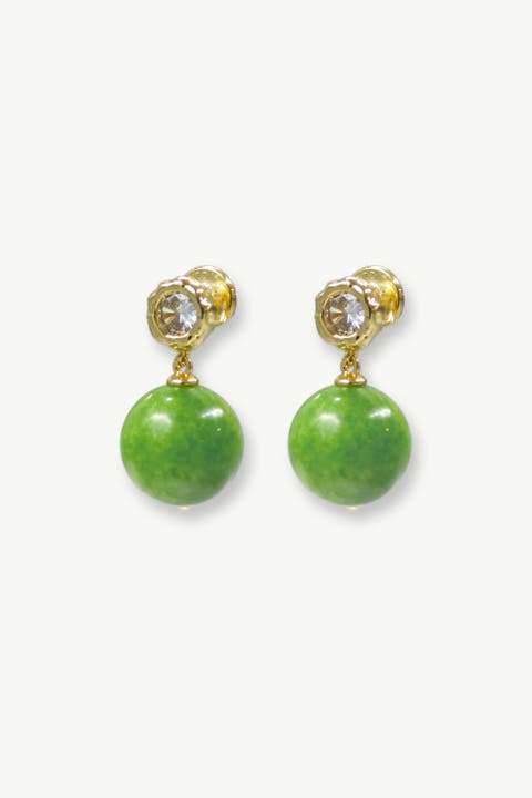Olivia Peridot Bead  Drop Earrings