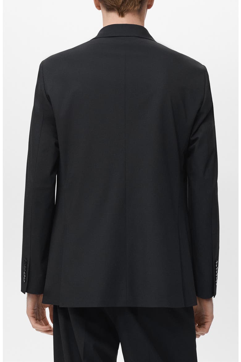 Relaxed Fit Double Breasted Suit Jacket, Alternate, color, BLACK