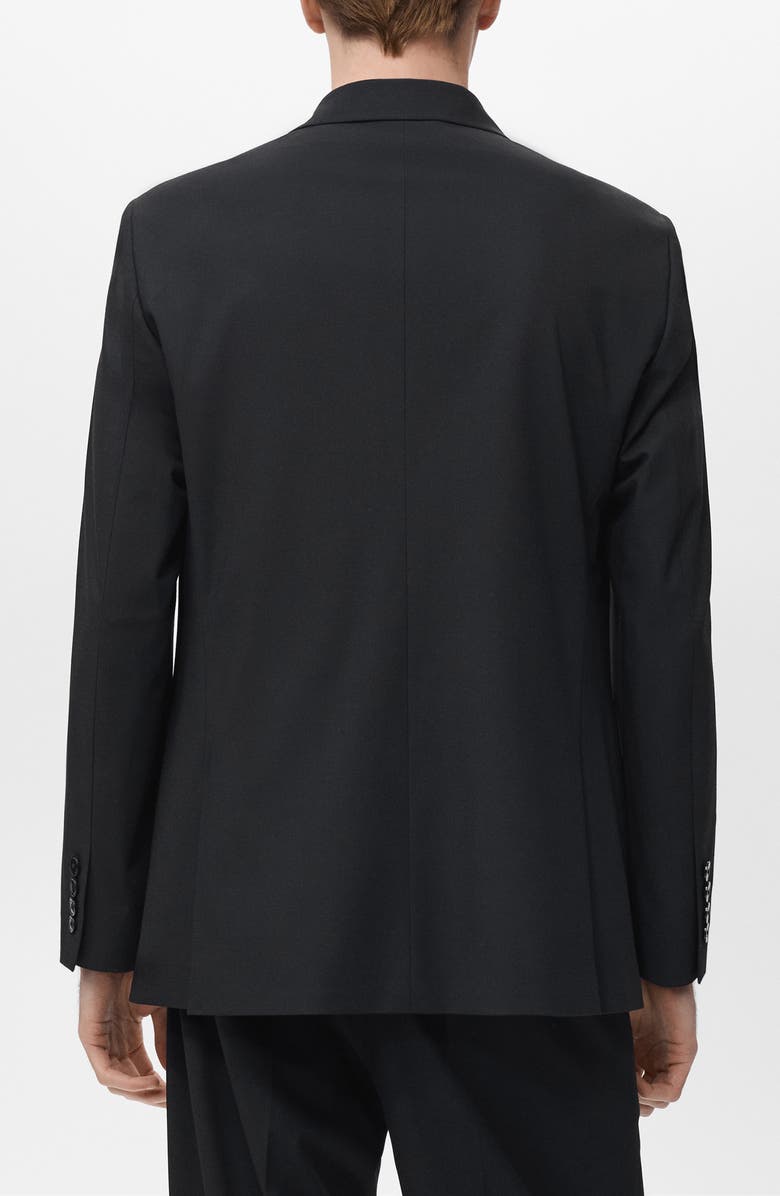 MANGO Relaxed Fit Double Breasted Suit Jacket, Alternate, color, Black