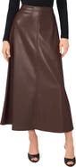 Vince Camuto Faux Leather A-Line Maxi Skirt