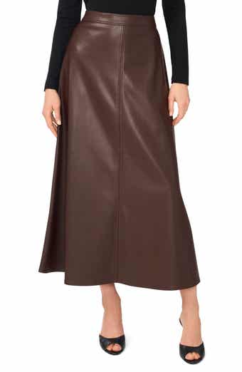 Faux Leather A-Line Maxi Skirt