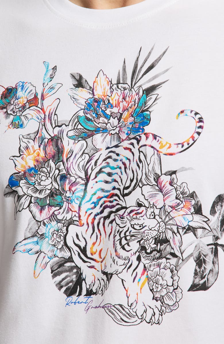Robert Graham Jungle Tiger Knit Graphic T-Shirt, Alternate, color, 
