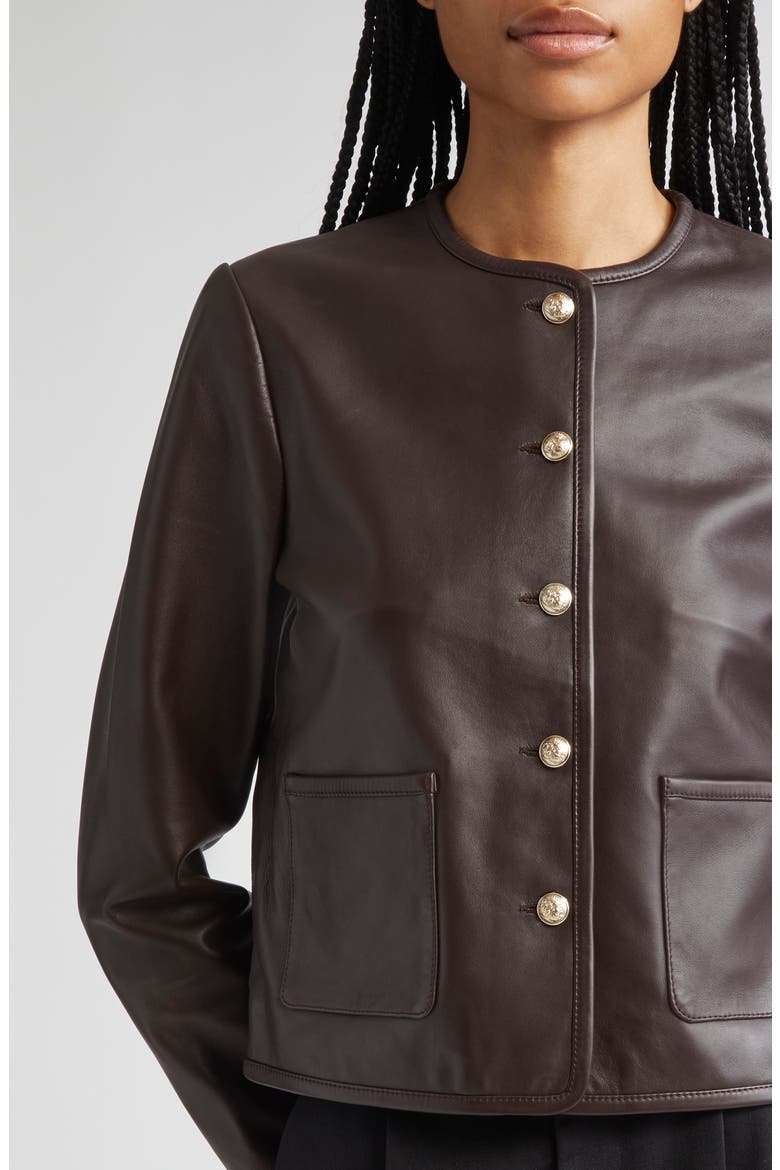 Gracie Leather Jacket, Alternate, color, BURGUNDY
