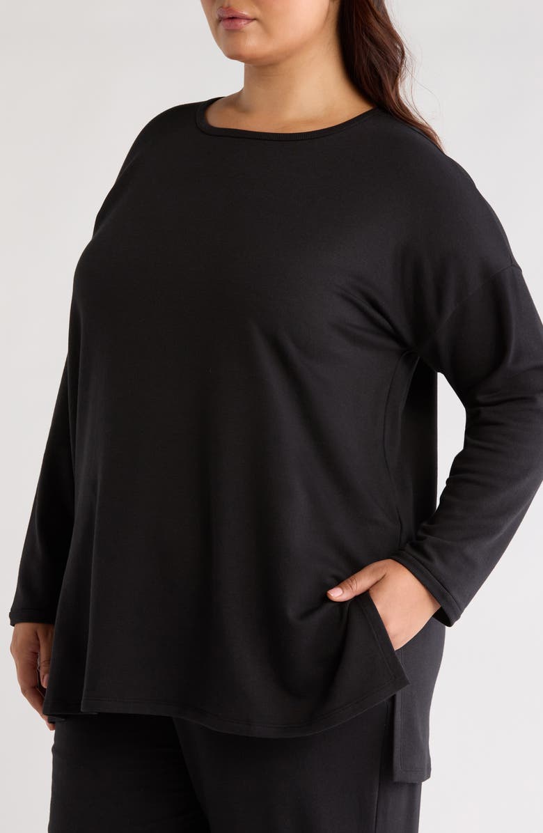 Eileen Fisher Crewneck Long Sleeve Longline Top, Alternate, color,