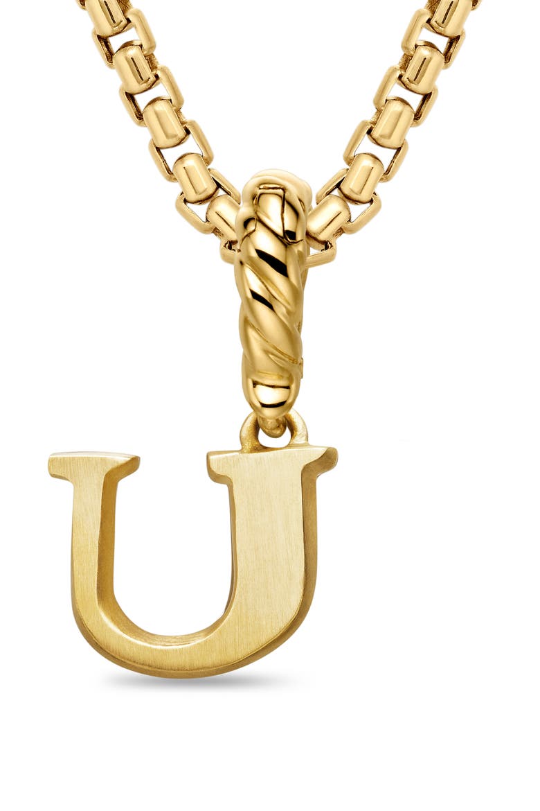 Pavé A Initial Pendant in 18K Yellow Gold with Diamonds, Alternate, color, 18K YELLOW GOLD - U