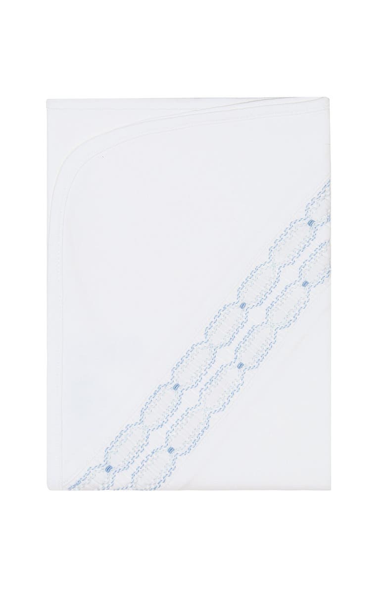 Nellapima Signature Smocked Boys Receiving Blanket - Baby, Main, color, White