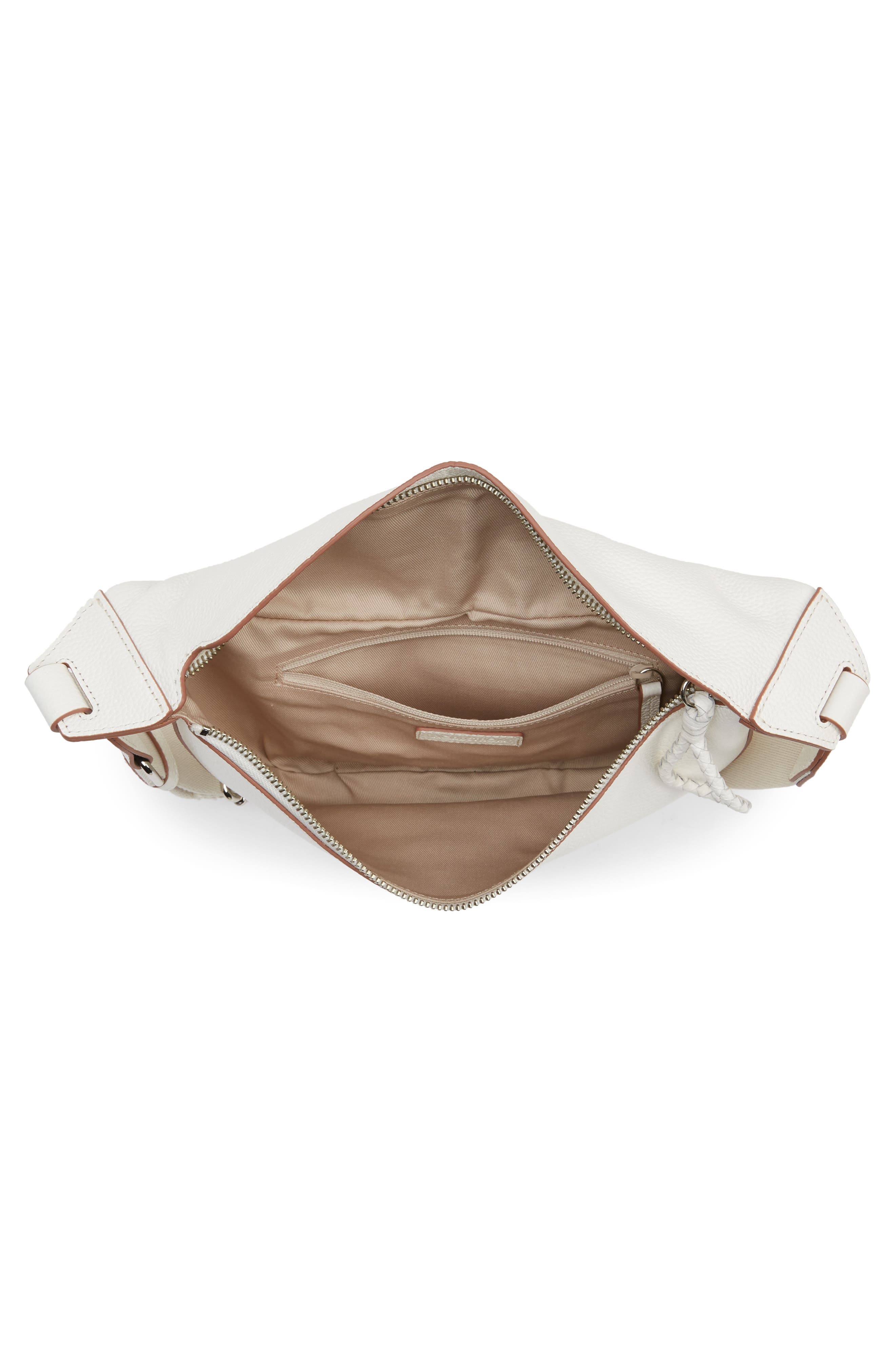 Kayla Leather Sling Crossbody Bag, Alternate, color, WHITE SNOW