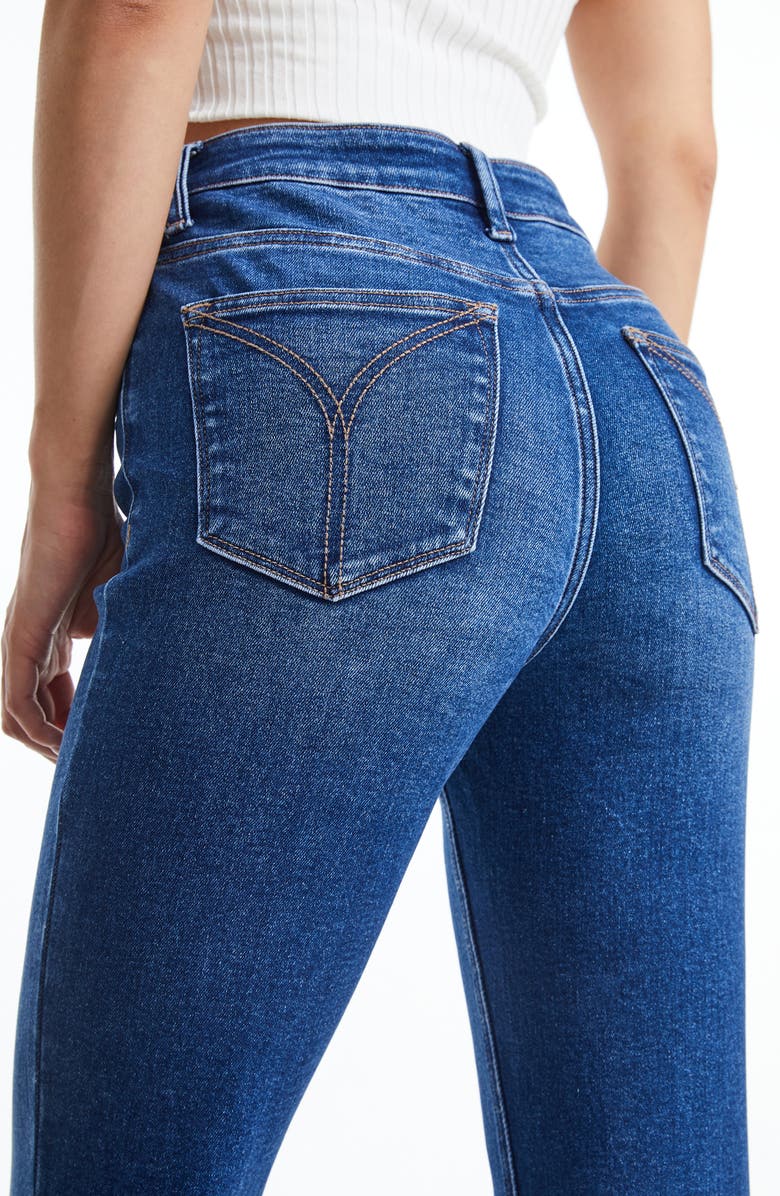 Bayeas Button Fly High Waist Crop Straight Leg Jeans, Alternate, color, 