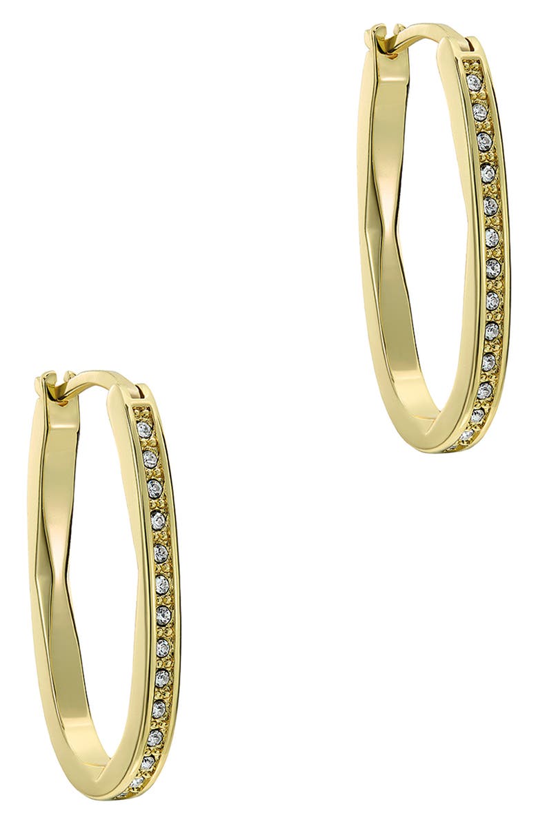Ted Baker Shivanna Crystal Shimmer Hoop Earrings, Main, color, Gold Tone / Clear Crystal